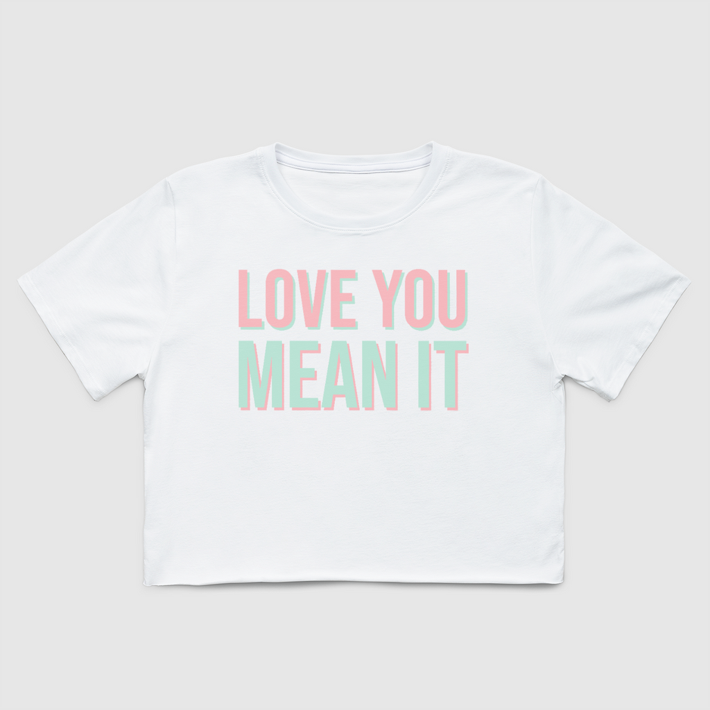 Love You Mean It Crop Tee-Black