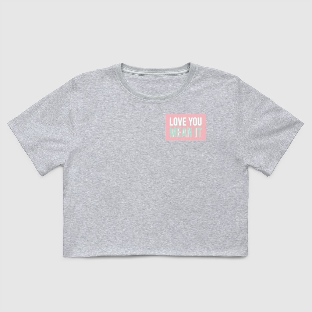 Love You Mean It Pocket Crop Tee-Black